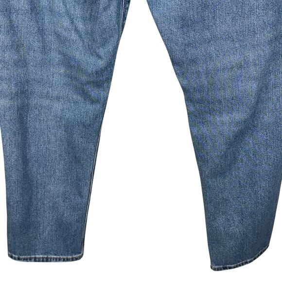 American Eagle SZ 12 Mom Jeans Distressed Rips Hi-Rise Zip-Fly Medium Wash Blue - Picture 7 of 12